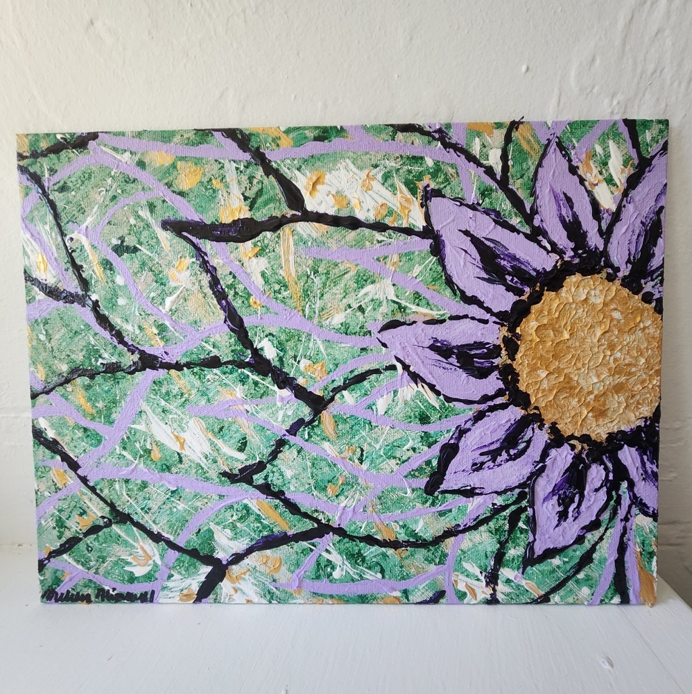 "Onward" original art hand painted acrylic abstract flower painting wall decor